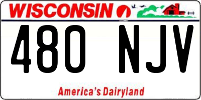 WI license plate 480NJV