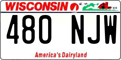 WI license plate 480NJW