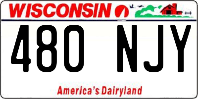 WI license plate 480NJY
