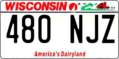 WI license plate 480NJZ