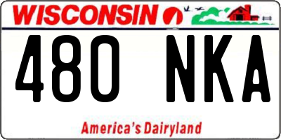 WI license plate 480NKA