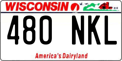 WI license plate 480NKL
