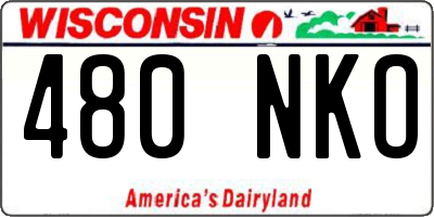 WI license plate 480NKO