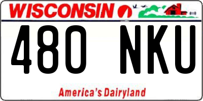 WI license plate 480NKU