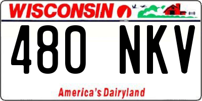 WI license plate 480NKV