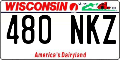 WI license plate 480NKZ