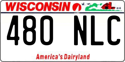 WI license plate 480NLC