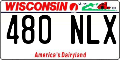 WI license plate 480NLX