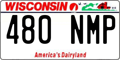 WI license plate 480NMP