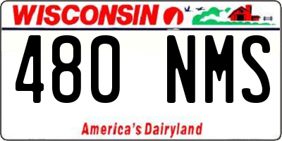 WI license plate 480NMS