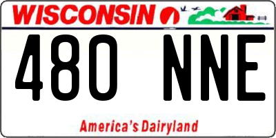 WI license plate 480NNE