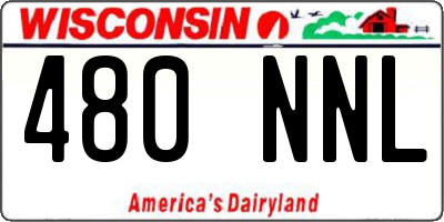 WI license plate 480NNL