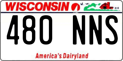 WI license plate 480NNS