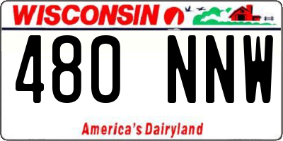 WI license plate 480NNW
