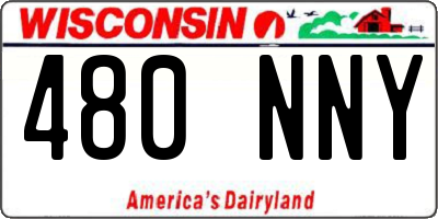WI license plate 480NNY