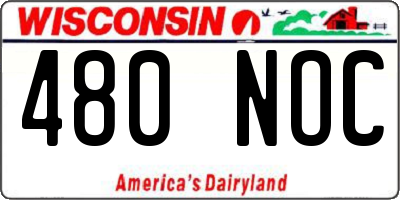 WI license plate 480NOC