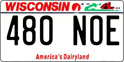 WI license plate 480NOE