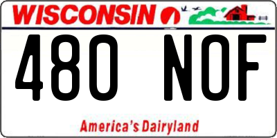 WI license plate 480NOF