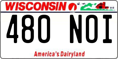 WI license plate 480NOI