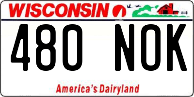 WI license plate 480NOK