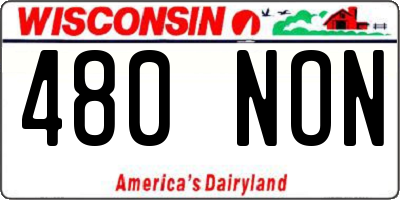 WI license plate 480NON