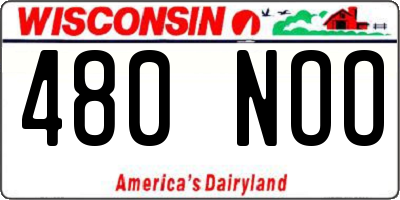 WI license plate 480NOO