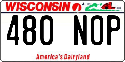 WI license plate 480NOP