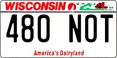 WI license plate 480NOT