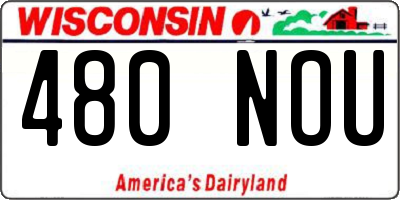 WI license plate 480NOU