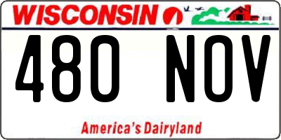 WI license plate 480NOV