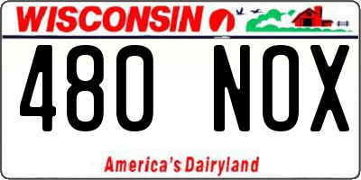 WI license plate 480NOX