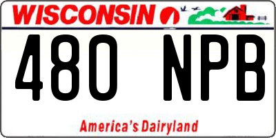 WI license plate 480NPB