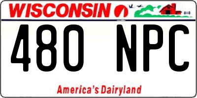 WI license plate 480NPC