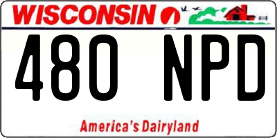 WI license plate 480NPD