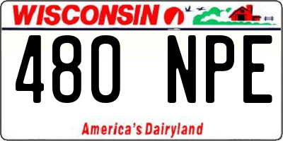 WI license plate 480NPE