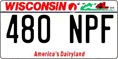WI license plate 480NPF