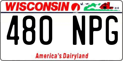 WI license plate 480NPG