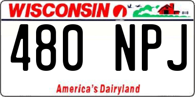 WI license plate 480NPJ