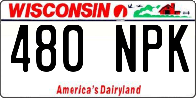 WI license plate 480NPK
