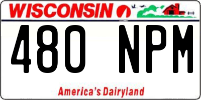 WI license plate 480NPM