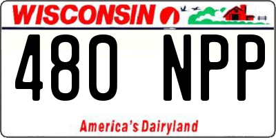 WI license plate 480NPP