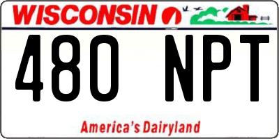 WI license plate 480NPT