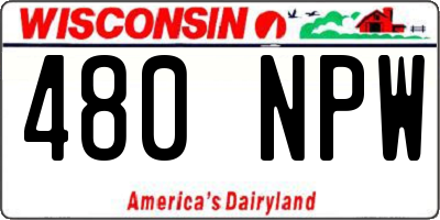 WI license plate 480NPW