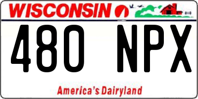 WI license plate 480NPX