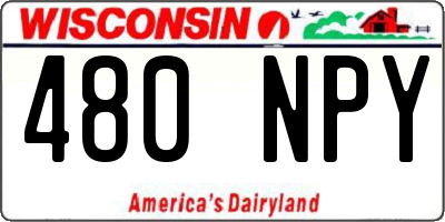 WI license plate 480NPY