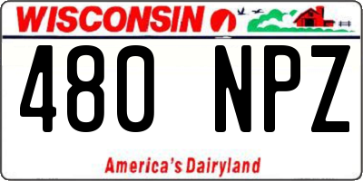 WI license plate 480NPZ