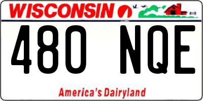 WI license plate 480NQE