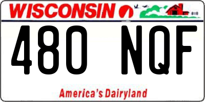WI license plate 480NQF
