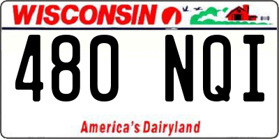 WI license plate 480NQI