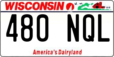 WI license plate 480NQL